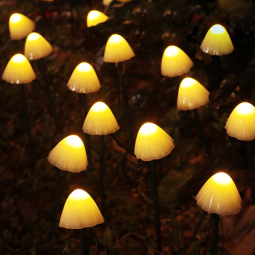 Lampe à gazon solaire champignon lampe à LED extérieure brillant sans électricité IP65 jardin décorer terrasse solaire étanche lumière de pelouse - vue 3 sur 6