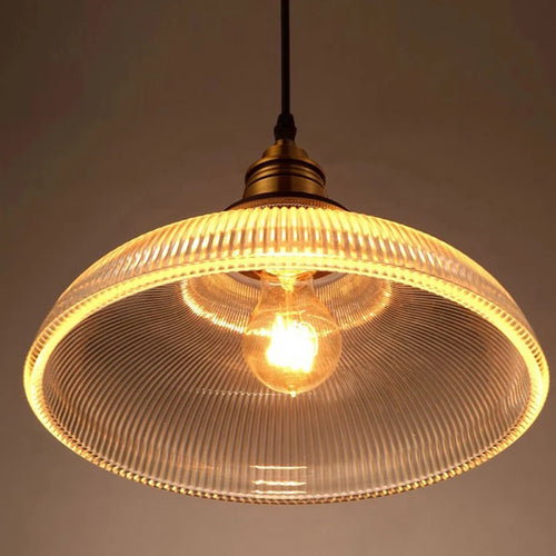 suspension Creative vintage rayure pot couverture verre lumières américain salon lampe Simple Restaurant Bar lampe LED E27 lumière - vue 3 sur 10