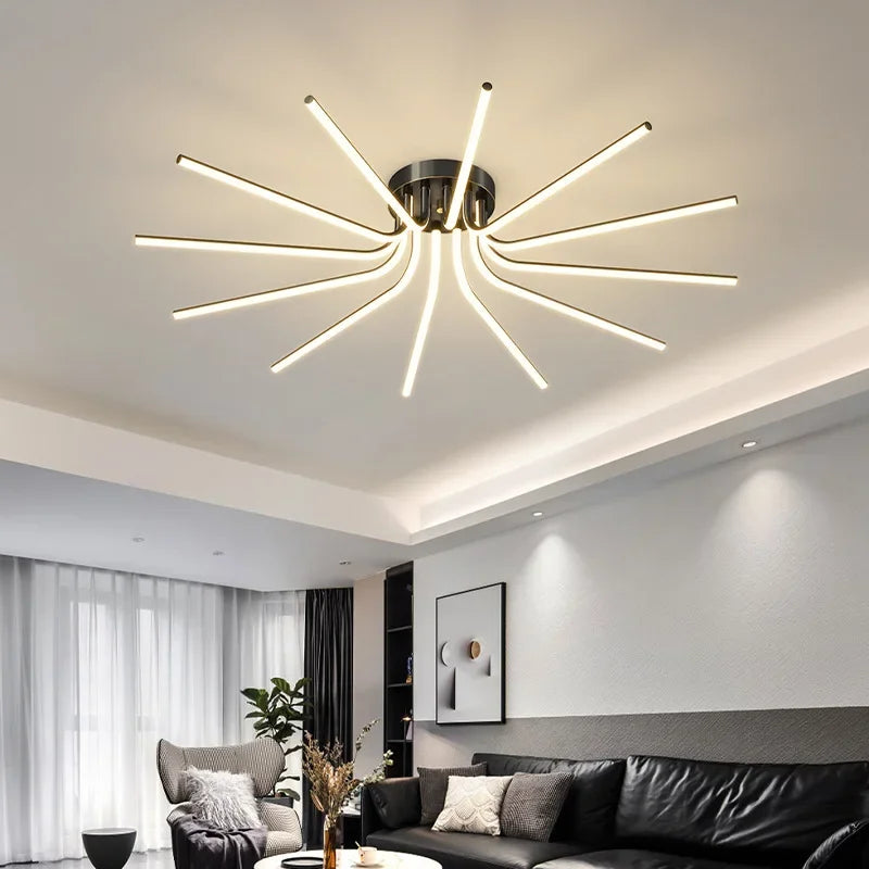 plafonnier led moderne en cuivre pour décoration artistique - vue 5 sur 18