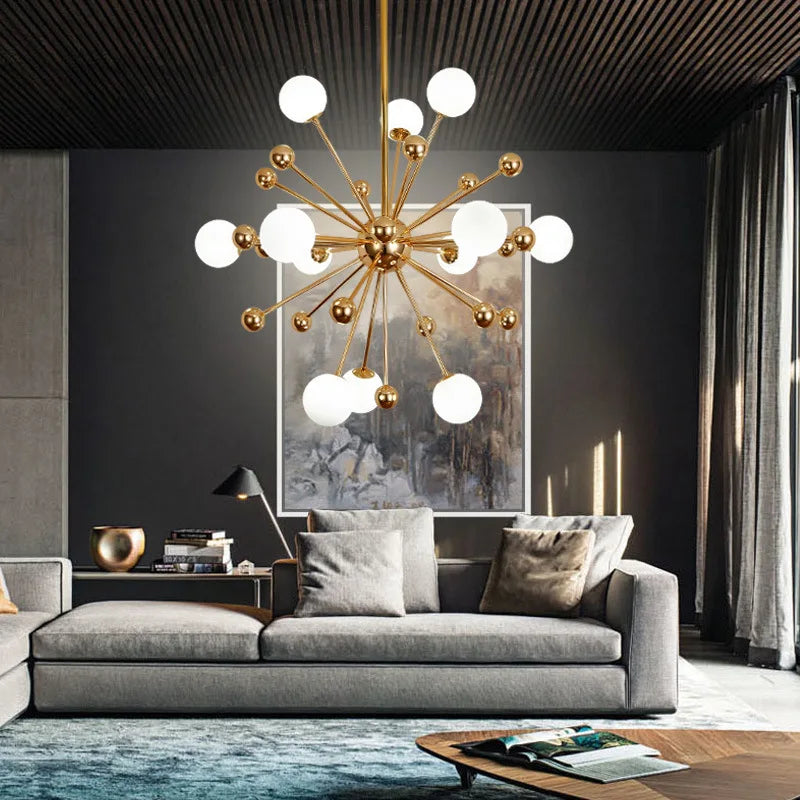 suspension pissenlit en verre pour décoration intérieure moderne - vue 6 sur 8