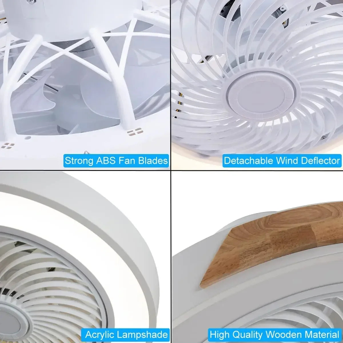 ventilateur plafond moderne pour enfants avec lumière led et télécommande - vue 7 sur 8