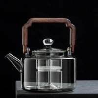 Théière verre 1300ml avec filtre épais cuisson vapeur
