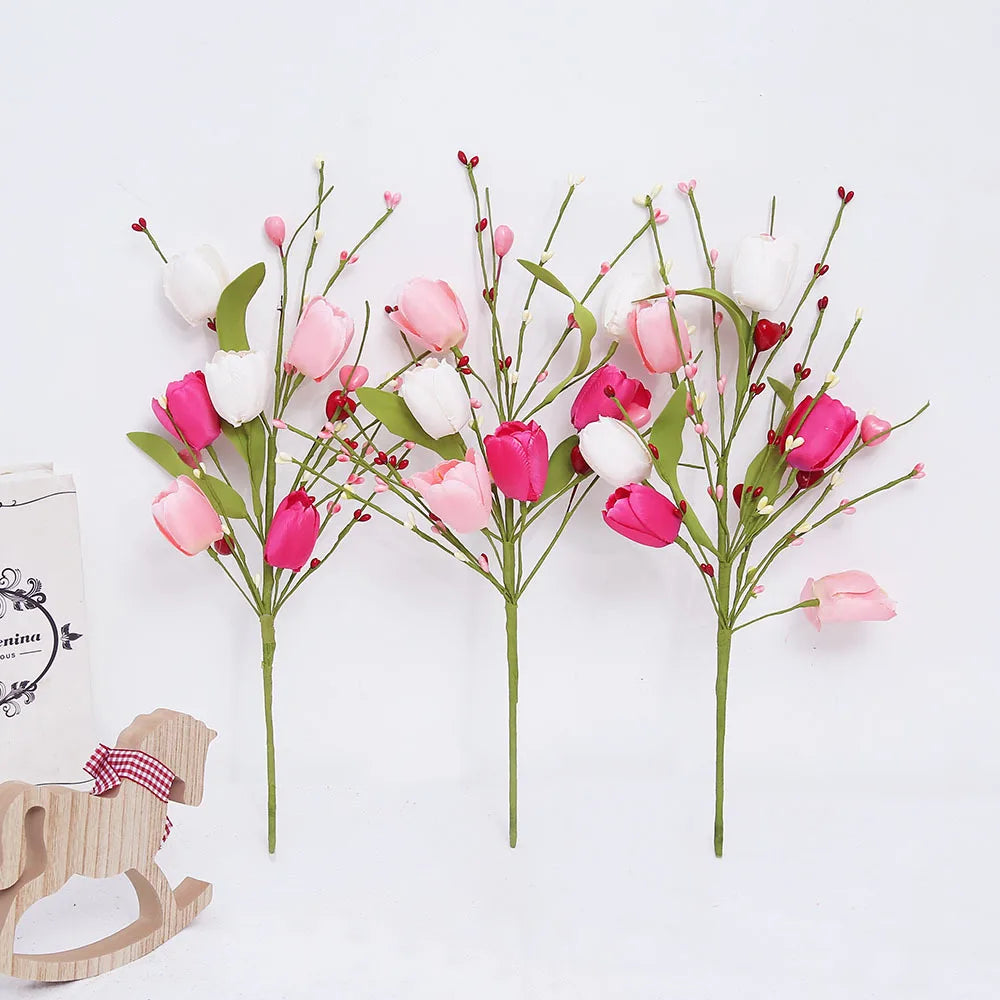 décoration florale tulipes artificielles pour la saint-valentin - vue 6 sur 12