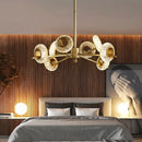 Nordic cracked glass chandelier with modern minimalist LED