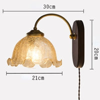 Applique murale verre fleur miroir salle bain lumière déco moderne simple