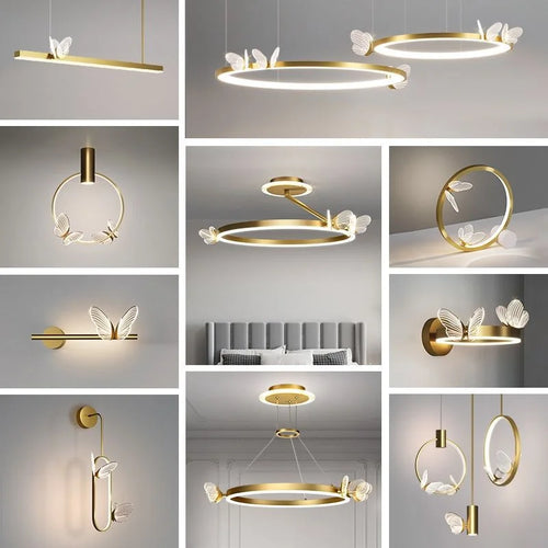Minimalist butterfly LED wall light home decoration - vue 5 sur 10