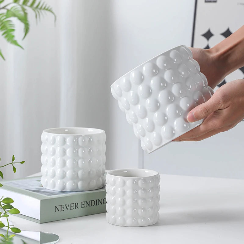pots en céramique pour plantes succulentes style européen intérieur - vue 6 sur 7