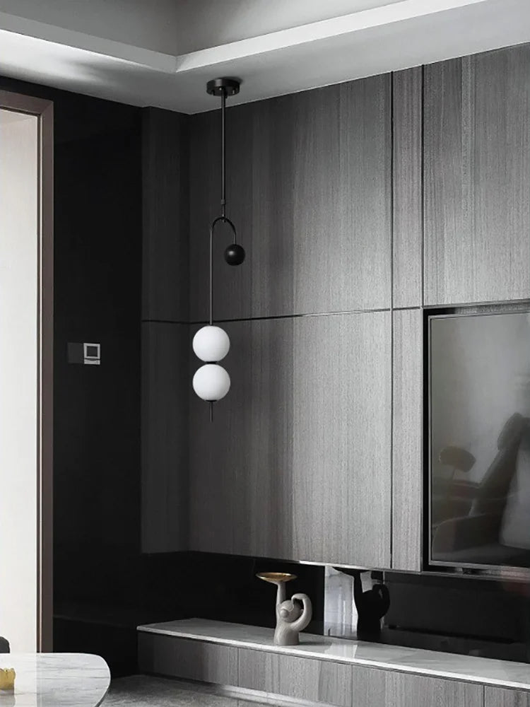 lustre led en fer et verre pour décoration intérieure - vue 6 sur 8