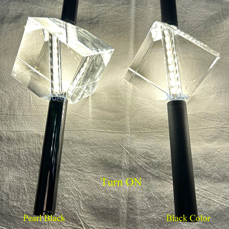 Minimalist pendant light with cube crystal decor - vue 6 sur 12