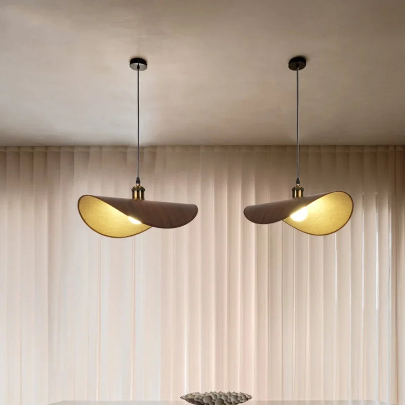 suspension Wabi Sabi minimalisme E27 Led lumière rétro chapeau Led suspension lampe salle à manger nordique lampe Led Droplight Luminarias - vue 4 sur 22