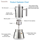 Cafetière italienne easyworkz diego acier inoxydable induction