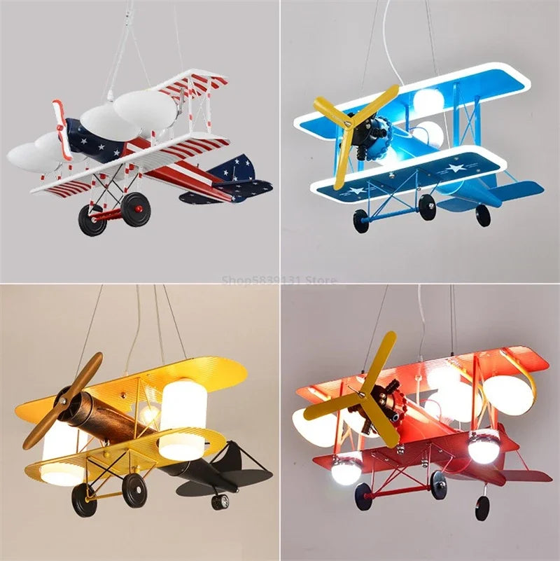 suspension led pour enfants en forme d'avion nordique moderne - vue 2 sur 10