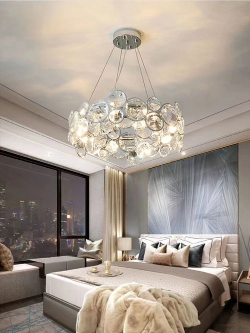 lustre en cristal k9 moderne pour décoration intérieure élégante