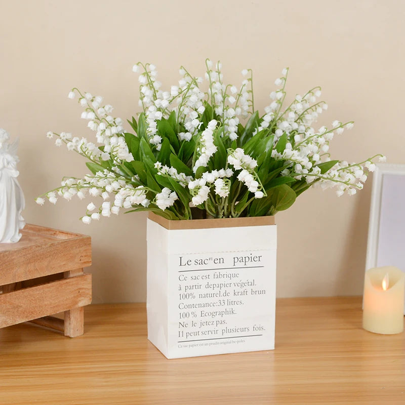 lot de 6 orchidées artificielles pour décoration jardin mariage bouquet - vue 4 sur 7
