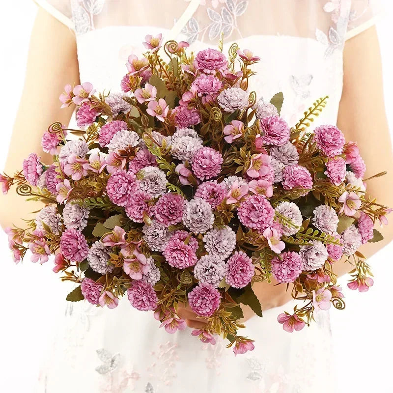 bouquet de lilas artificiels en soie pour décoration florale - vue 4 sur 12