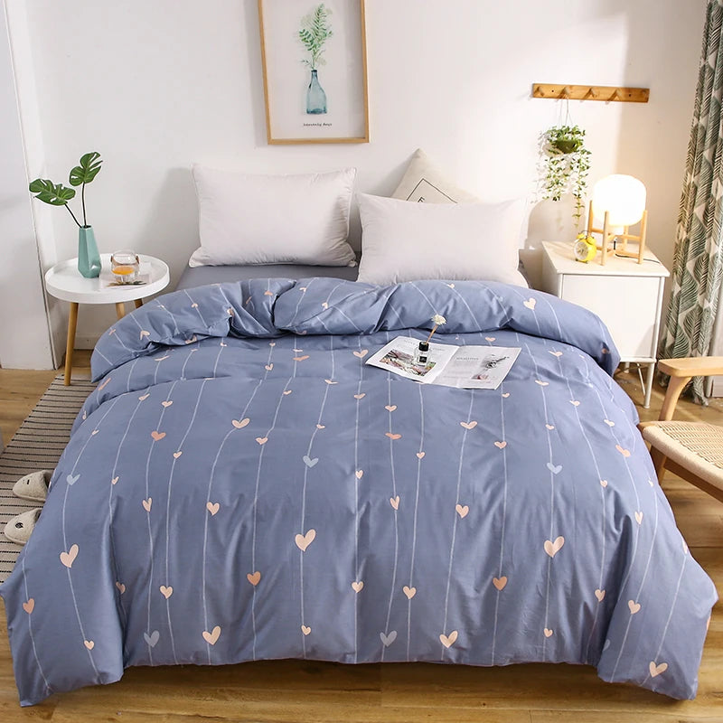 housse de couette 100 coton imprimée avec fermeture éclair pour lit