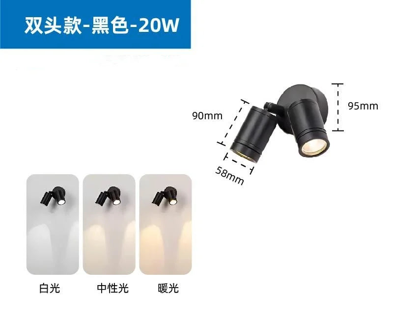 Waterproof adjustable LED outdoor wall light for signs
