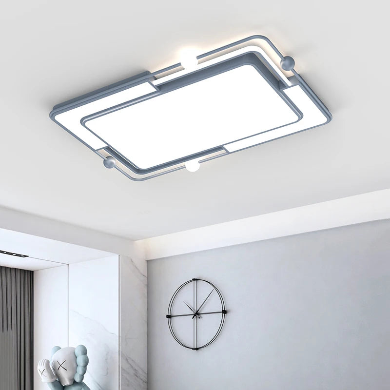 plafonnier led encastré carré moderne simple créatif - vue 4 sur 12