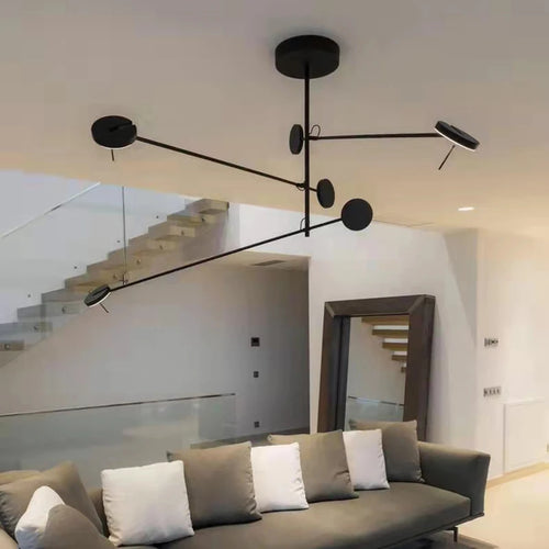 Minimalist black metal pendant light for interior decor - vue 4 sur 13