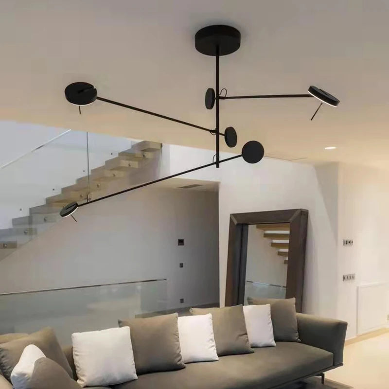 Minimalist black metal pendant light for interior decor - vue 3 sur 13