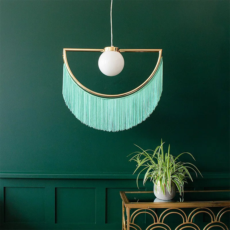 lampe à poser cœur avec pompon rose style nordique créatif - vue 7 sur 12