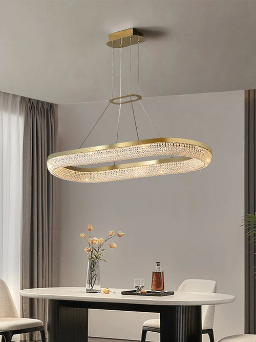 lustre de luxe led rond design moderne 	 pour intérieur