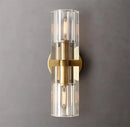 applique murale led moderne en cristal clair nickel laiton