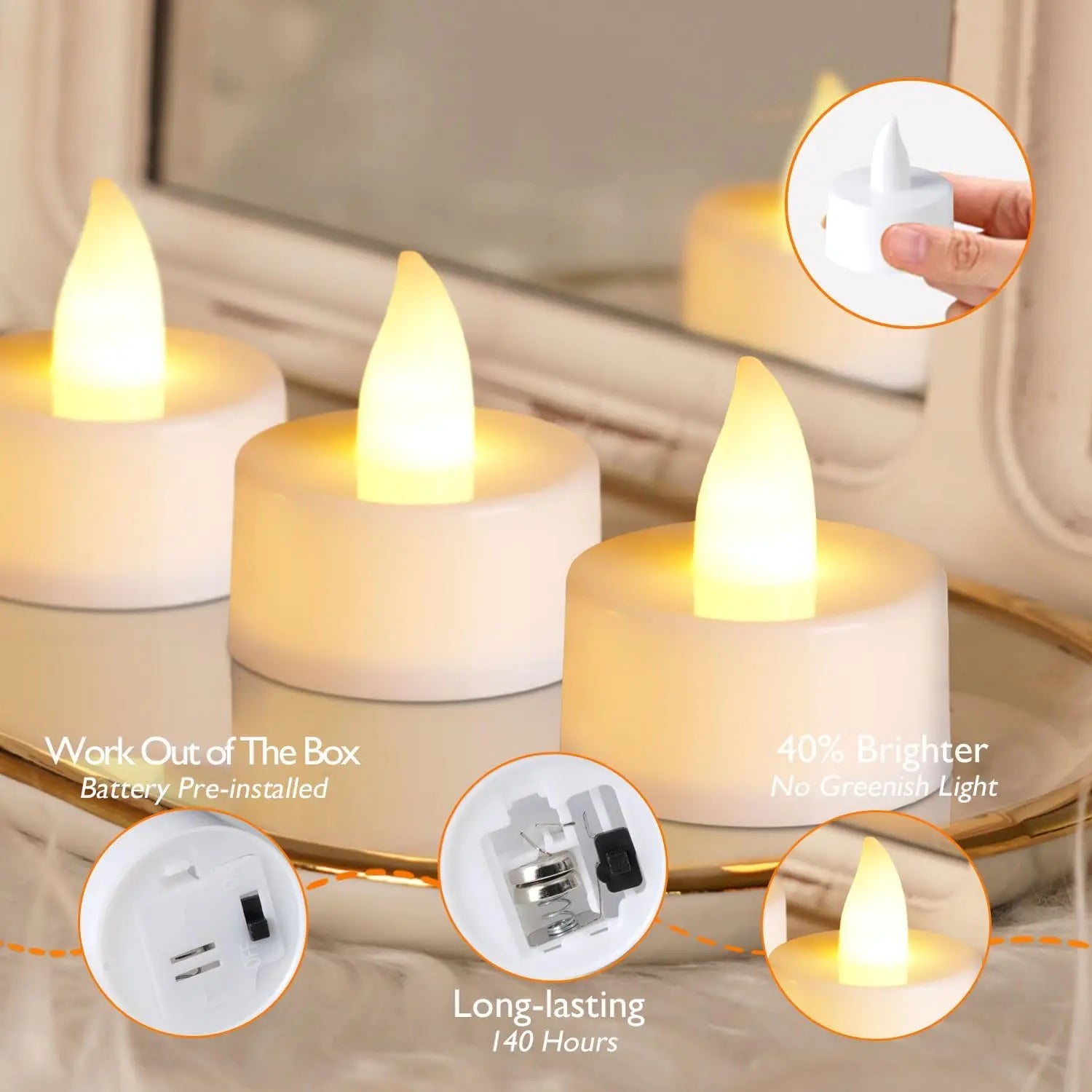lot de 24 bougies led créatives pour halloween et noël - vue 3 sur 7