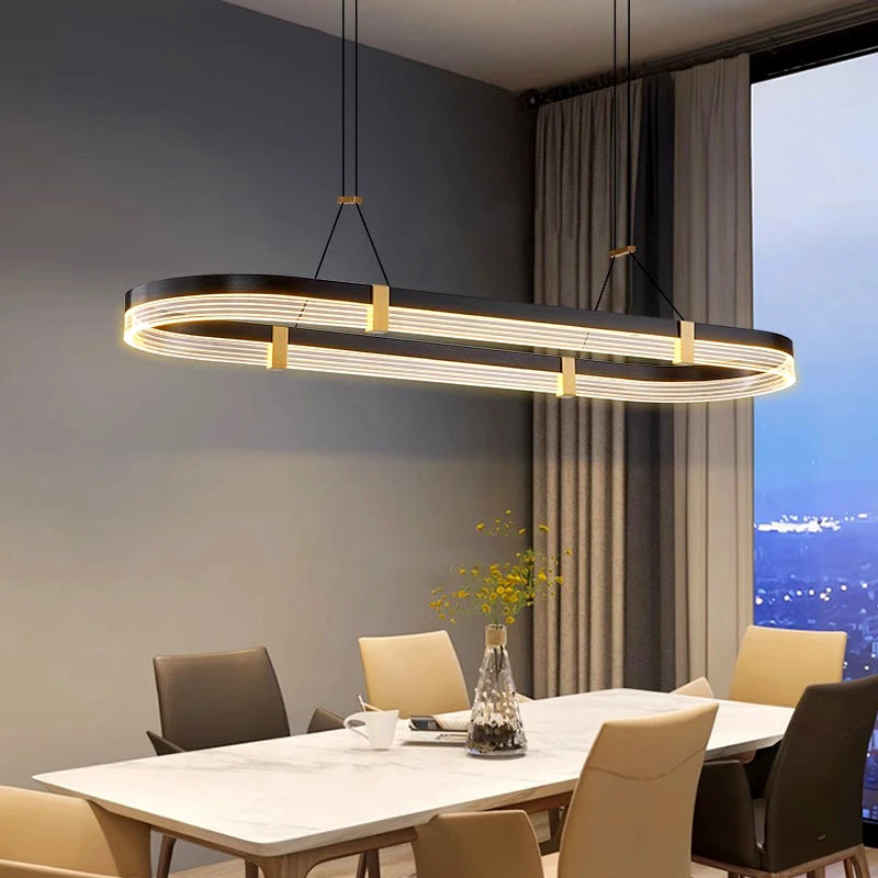 lustre moderne led pour éclairage intérieur suspension plafonnier - vue 5 sur 7