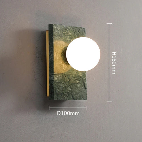 applique murale rétro en marbre et cuivre led - vue 10 sur 9