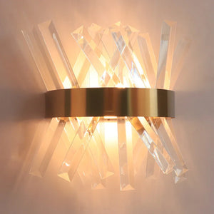 Gold crystal wall light for modern interiors