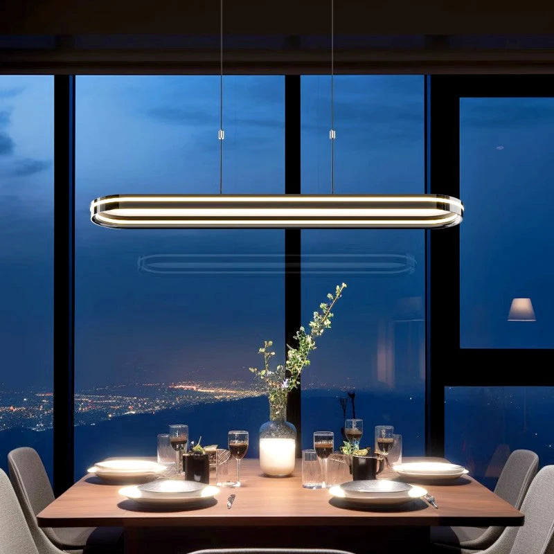 lustre design led moderne pour éclairage intérieur - vue 4 sur 8