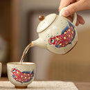 Théière chinoise arowana céramique style rétro kung fu