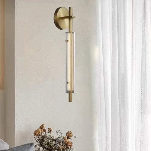 minimalist copper wall light with 3 variable intensities