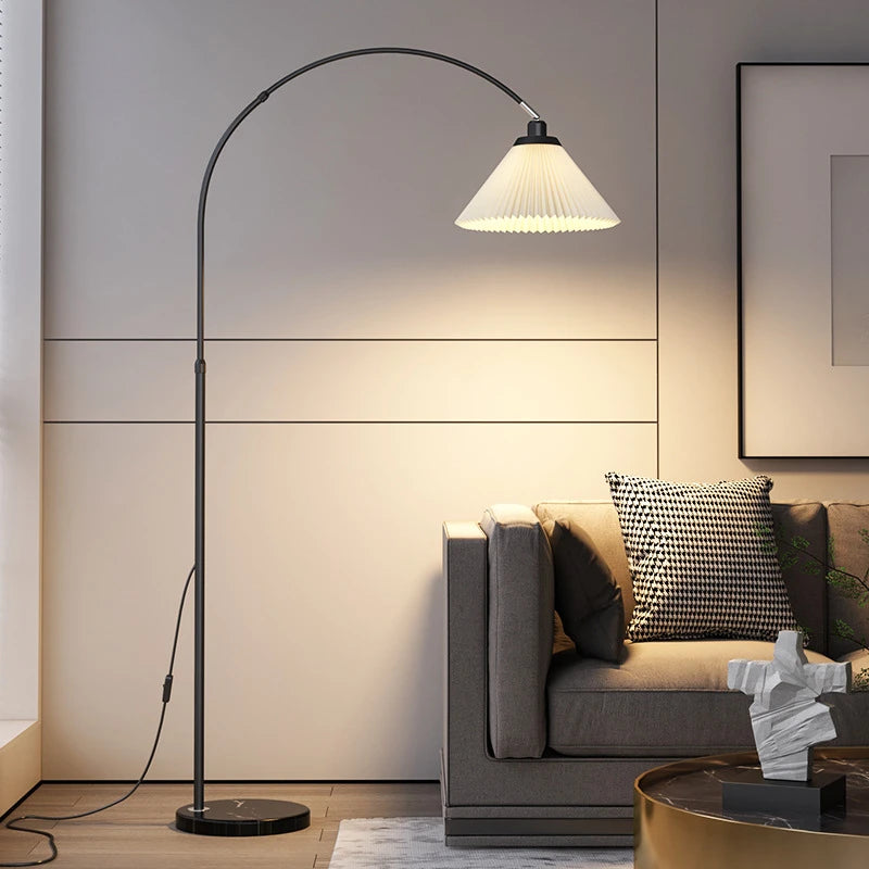 Lampadaire LED moderne Simple Base en marbre métal debout lumière chambre salon décoration coin lampadaire - vue 4 sur 12