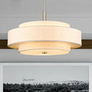 Modern minimalist fabric pendant light rounded creative ceiling lamp for living room and dining room