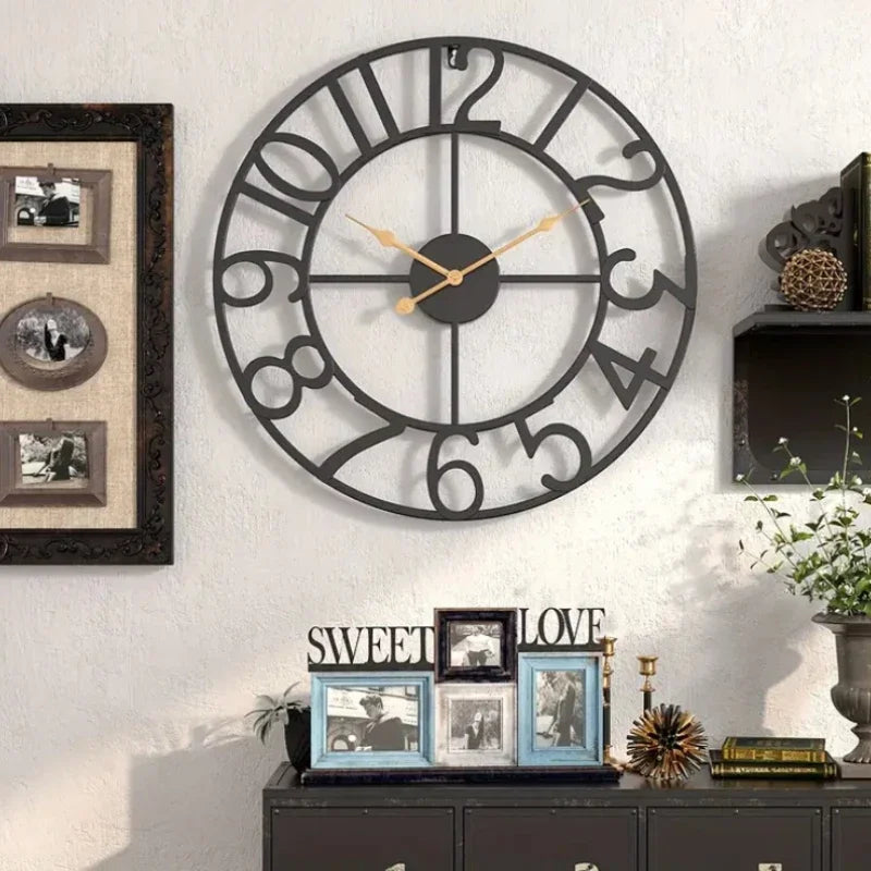 horloge murale rétro en métal décoration créative pour votre intérieur - vue 6 sur 8