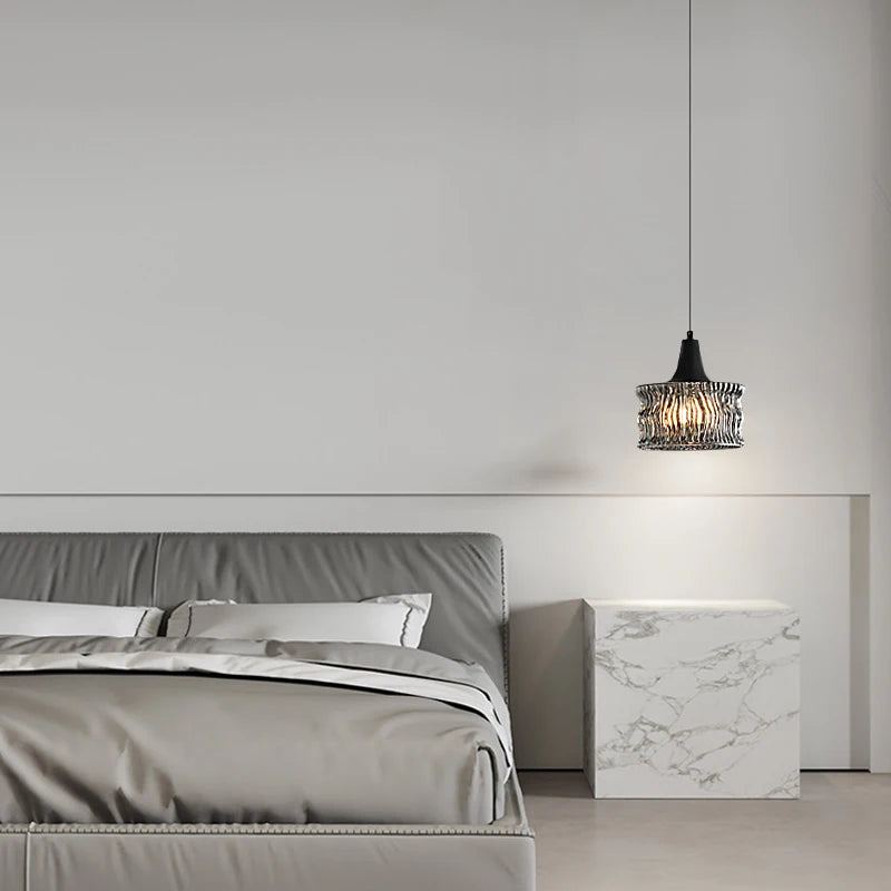 suspension italienne minimaliste en cuivre et verre haut de gamme - vue 4 sur 7