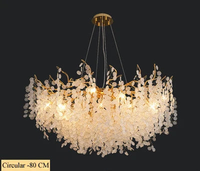 Vintage crackled glass LED chandelier for interior decor