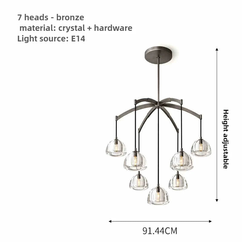 lustre moderne en cristal géométrique pour intérieur luxueux - vue 11 sur 14