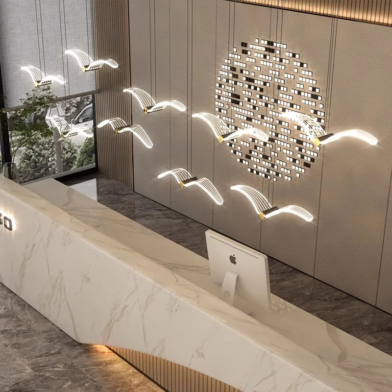 lustre moderne maison avec lumières pendantes pour le salon - vue 5 sur 10