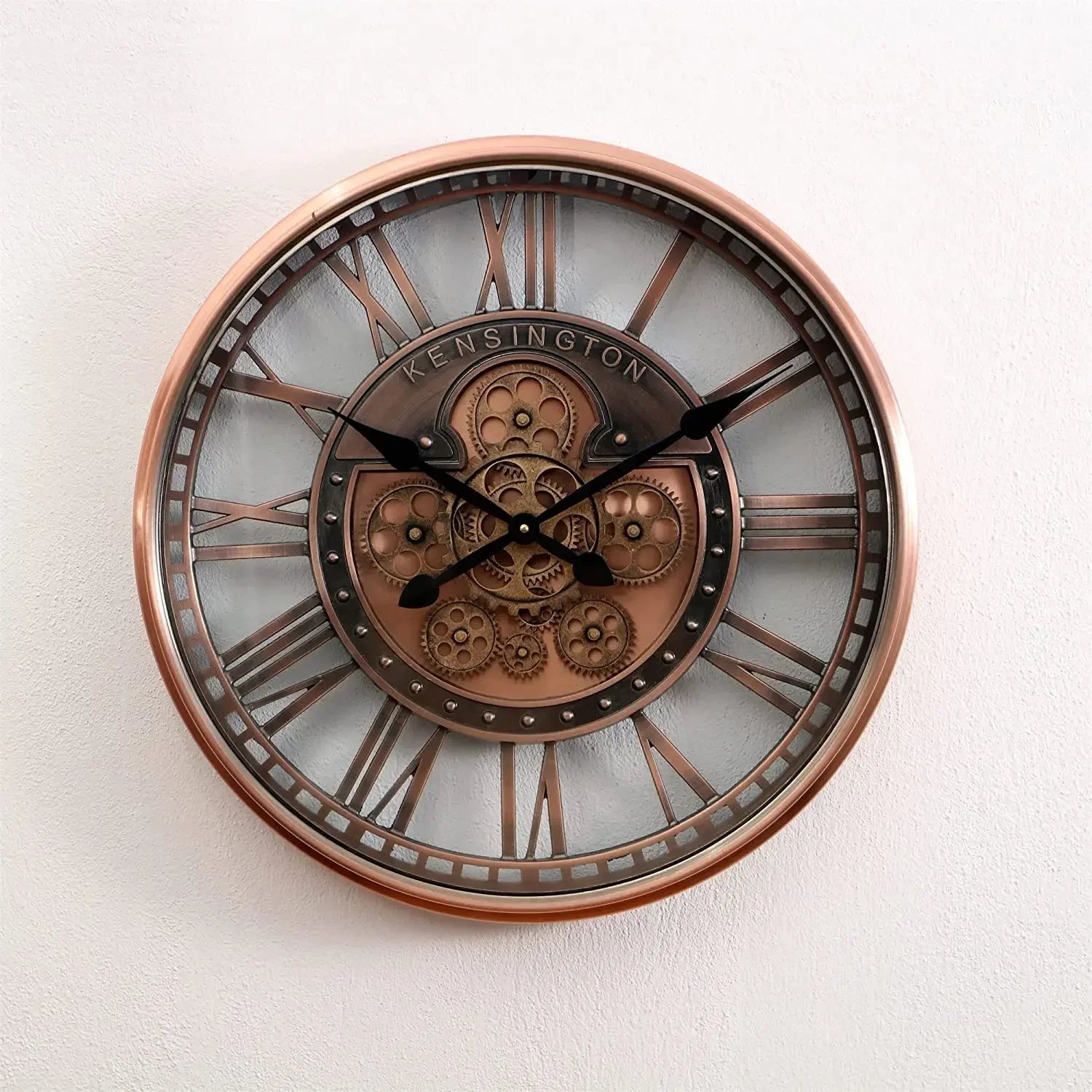 horloge murale industrielle en métal avec engrenages mobiles décorative - vue 10 sur 14