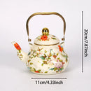 Bouilloire email vintage florale poignée dorée 1 5l
