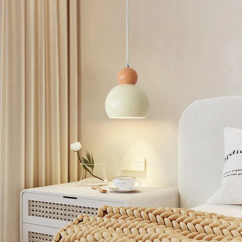Nordique LED Suspension Plafonnier Crème Vent Gourde Lampe Pour Salon Chambre Étude Salle À Manger Décoration De La Maison Luminaires - vue 6 sur 12