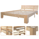 EU STOCK Wooden bed Double bed, headboard, slatted grille -200 x 140cm solid wood FSC Solid wood double bed