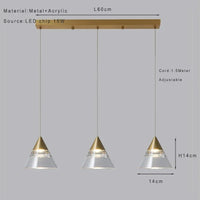 Industrial Pendant Light Fixtures Gold Finish Kitchen Ceiling Lights Crystal Shade Led Chandelier Lustre Christmas Decor Lamp
