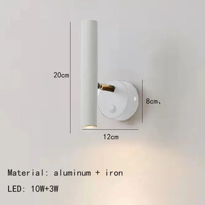 Modern rotatable LED wall light for reading and relaxation