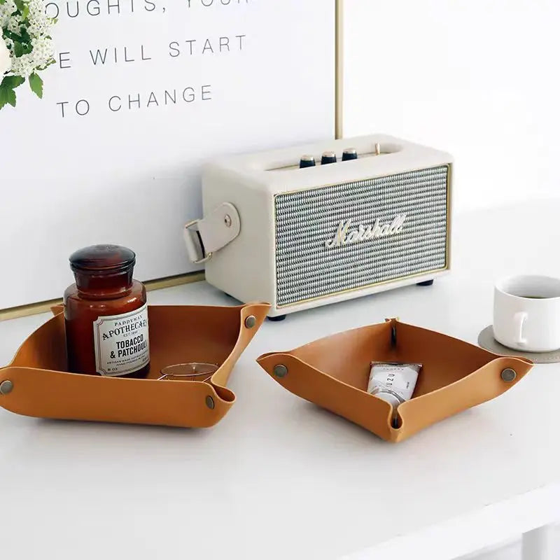 boîte de rangement en cuir pour clés et cosmétiques - vue 4 sur 17