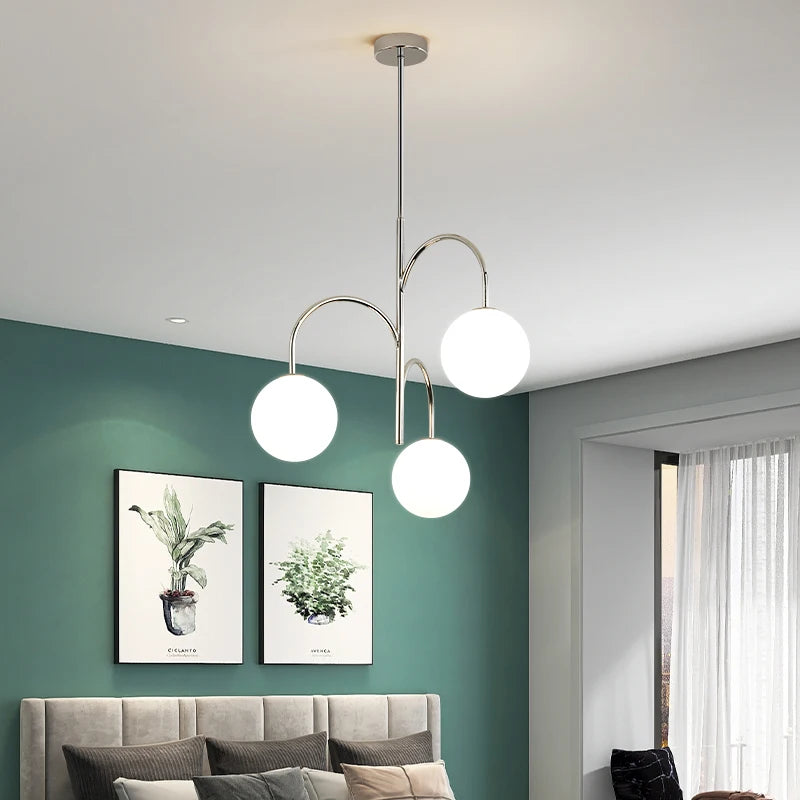 lustre moderne en fer et verre pour décoration intérieure - vue 5 sur 7