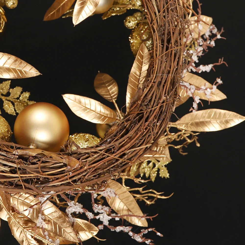 couronne de Noël décorative pour porte d'entrée suspendue Nouvel An 2025 - vue 3 sur 6